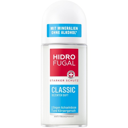Hidrofugal CLASSIC Roll-on Strong Antiperspirant Protection with Minerals and Subtle Scent Deodorant without Ethyl Alcohol for Reliable Protection 50ml Fragrance-Free 53ml