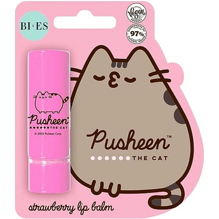 Pusheen The Cat Strawberry Flavor Lip Balm - Natural and Vegan for Kids