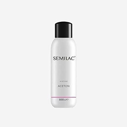 Semilac Acetone Remover for Hybrid UV LED Nail Polish 500ml - Dermatologically Tested Nail Cleaner for Manicure and Pedicure