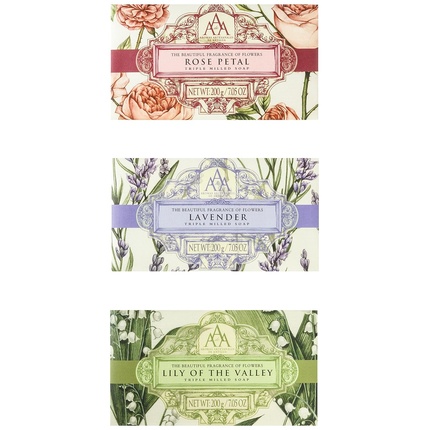 AAA by Somerset Floral Soap Set 7.05 Fl Oz