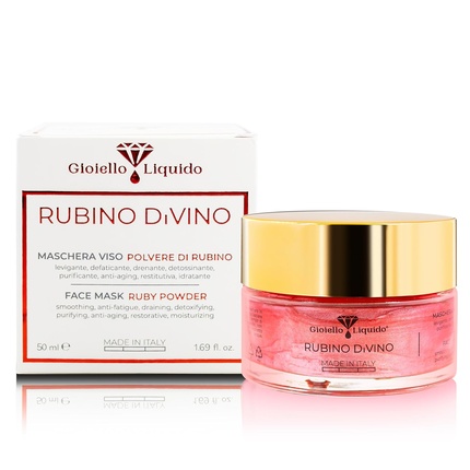 Illuminating Face Mask with Anti-Aging Effect Ruby Powder Vitis Vinifera Sodium Hyaluronate Betain Liquid Jewel Cell Renewal 50ml