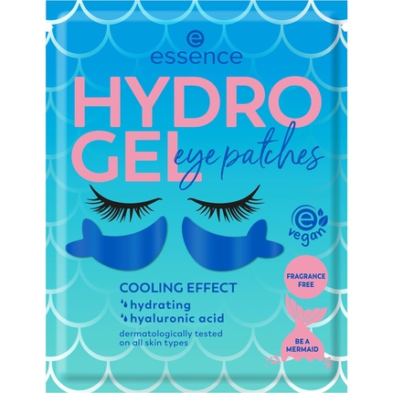 Essence Hydro Gel Eye Patches No. 03 Blue Moisturizing Nourishing Cooling Vegan Oil-Free Perfume-Free Alcohol-Free 1 Pair