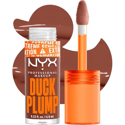 NYX Professional Makeup Lip Plumping Gloss Intense Colour High Pigmentation Extreme Shine Infused with Spicy Ginger Vegan Formula Duck Plump Mocha Me Crazy