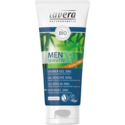 Lavera Men Sensitive Shower Gel 3in1 with Organic Bamboo and Organic Guarana 200ml