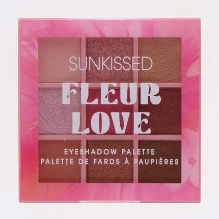 Sunkissed Fleur Love Floral Eyeshadow Palette 9 Buttery Shades of Nudes Pink and Browns