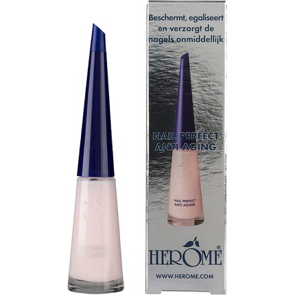 Herome Anti Aging Nail Polish 10ml - Camouflages Irregularities and Yellow Stains with Vitamin A, C and E - Hardens Nails for Smooth and Shiny Nails