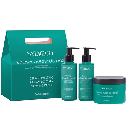 Sylveco Winter Body Set - Green Shower Gel 150ml, Body Balm 150ml, Bath Powder 150g
