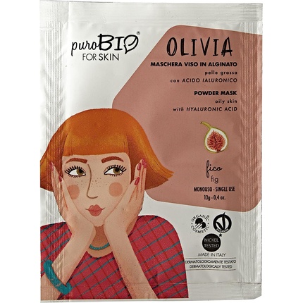 PuroBio Olivia Fig Alginate Face Mask for Oily Skin with Green Tea