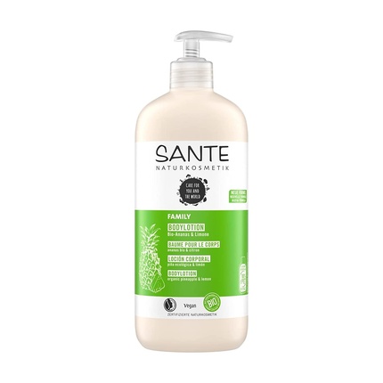 SANTE Naturkosmetik Bio Pineapple & Lemon Body Lotion Smooth & Nourishing Vegan Formula with Organic Extracts 500ml