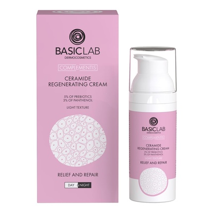 BasicLab Ceramide Regenerating Day and Night Cream 50ml for Women and Men - Moisturizes and Soothes