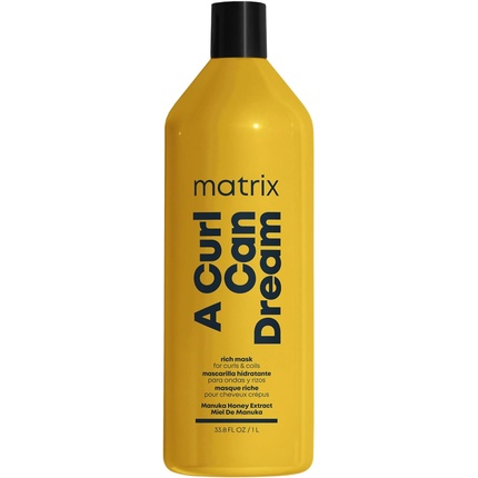 Matrix A Curl Can Dream Rich Mask Intensely Hydrating with Manuka Honey Extract Revives Curls Adds Shine Suitable for All Curl Types 1L