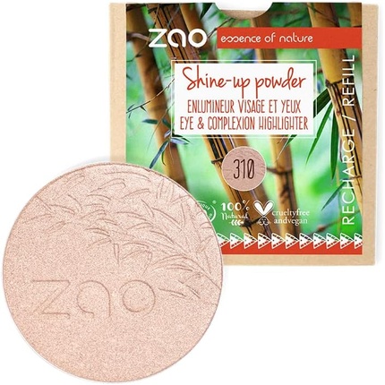 ZAO Shine-Up Powder Refill Beige Pink 310 Pink/Champagne Organic Vegan
