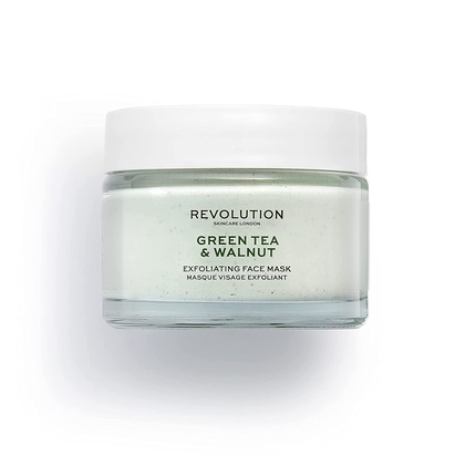 Revolution Skincare Green Tea & Walnut Exfoliating Face Mask 50ml Tea Tree & Walnut