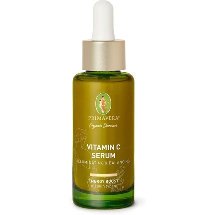 PRIMAVERA Vitamin C Serum Illuminating and Balancing 30ml - Natural Cosmetics for All Skin Types - Vegan