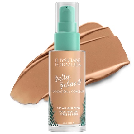 Physicians Formula Murumuru Butter Believe It! Foundation + Concealer with Murumuru Butter, Cupuaçu, and Tucuma for Radiant Glow - Medium Beige