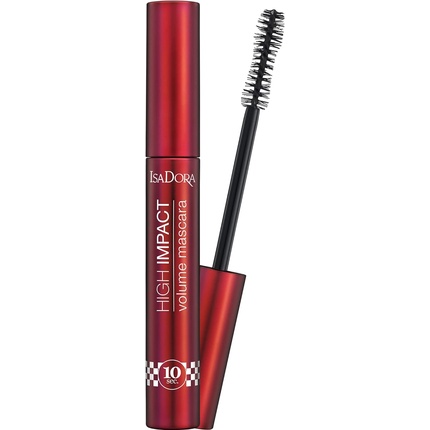 IsaDora High Impact Volume Mascara Black Water Resistant Smudge Proof Vegan for Sensitive Eyes Cruelty Free Long Lash 30 Black Speed