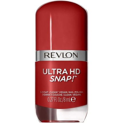 Revlon Ultra HD Snap Nail Polish Long Lasting Vegan Formula Quick Drying One-Coat Full Coverage Colour 8ml Red and Real