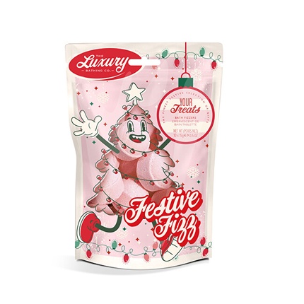 Grace Cole Gift Set Of Effervescent Bath Tablets - Christmas Candy Cocoa Vanilla, 10 Pieces