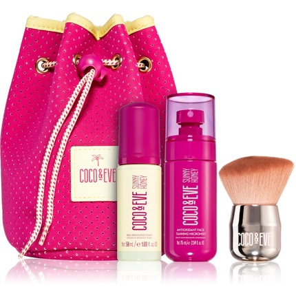 Coco & Eve Sunny Honey Tan Masters Kit - Travel Kit with Self-Tanning Effect