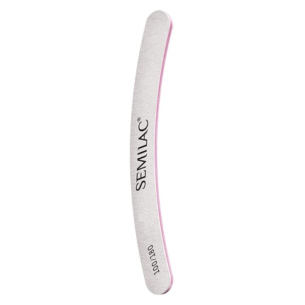 Semilac Banana Nail Files with Curved Shape Double-Sided Files with Medium Grit 100/180 Nail Files for Natural Nails and Gel Nails Perfect for Manicure and Pedicure