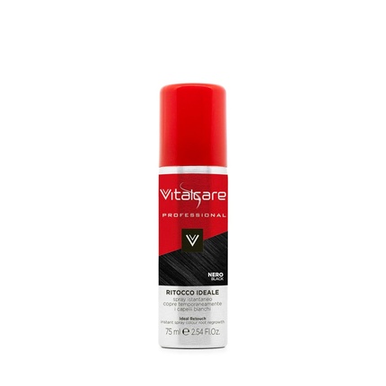 Vitalcare Ideal Retouch Spray for Instant Hair Touch-Up Perfect Spray for Temporary Covering of White and Gray Hair Color Black 75ml