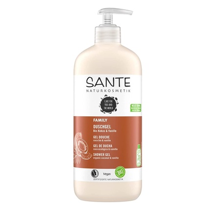 Sante Naturkosmetik Bio Coconut & Vanilla Shower Gel 950ml Family Size with Pump Dispenser