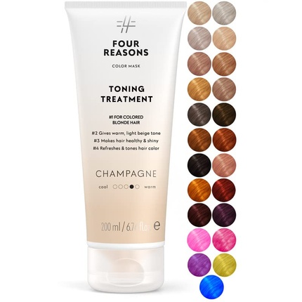 Four Reasons Color Mask Champagne Blonde Toning Treatment Color Depositing Conditioner 6.76 fl oz