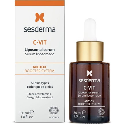 Sesderma C-Vit Liposomal Serum Hydrated and Radiant Skin Antioxidant Serum First Signs of Ageing Pigmentation Vitamin C Serum for Face Professional Skincare 30ml
