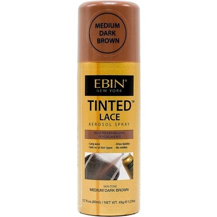 EBIN Tinted Lace Spray 80ml Medium Dark Brown