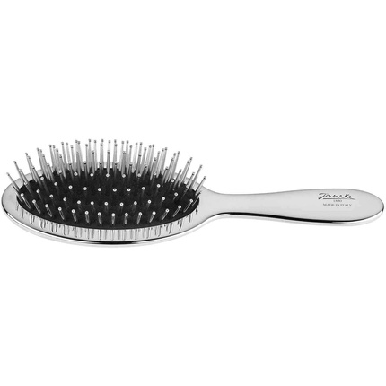 Jäneke Hairbrush Chrome-plated Body Chrome-plated Bristles Black Rubber 84g
