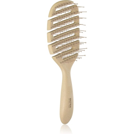 Natural Fiber and Nylon Bristle Skeleton Brush Beige