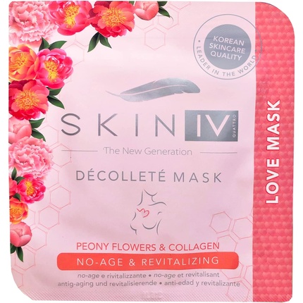 Skin IV Korean Love Mask No-Age and Revitalizing Decollete Mask with Peony Flowers and Collagen 25g