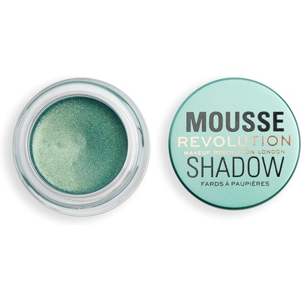 Revolution Beauty London Mousse Shadow Creamy Colour for Cheeks and Eyes Whipped Lightweight Formula Cream-to-Powder 4g Emerald Green