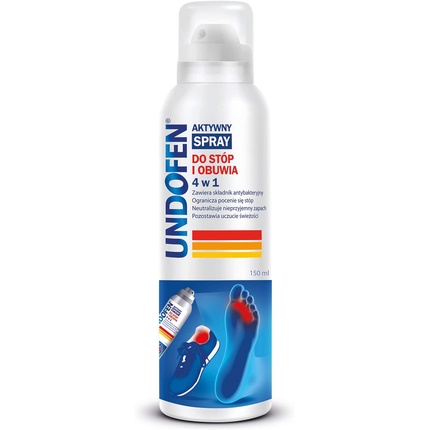 UNDOFEN 4 in 1 Foot and Shoe Spray 150ml - Contains 100% Natural Dermosoft for Antibacterial and Odor Control