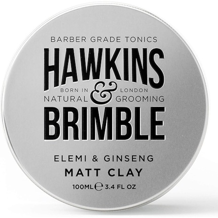 Hawkins & Brimble Matte Clay Hair Styling 100ml/3.4fl oz - Non-Greasy Matte Hair Styling for Men, Gentle Repair Allows for Easy Restyling, Natural Scents