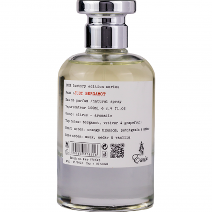 Emir Just Bergamot Factory Edition Eau De Parfum 100ml