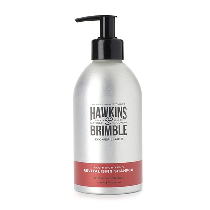 Hawkins & Brimble Men's Eco-Refillable Shampoo 300ml Revitalizes Dry Scalp and Dandruff Care - Environmentally Friendly Bottle
