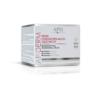 APIS APIDERM Rebuilding Day Face Cream SPF 10 with Extracts of Tara Tree, Oats, Flax, Aloe, Vitamins A and E, D-Panthenol and Allantoin 50ml
