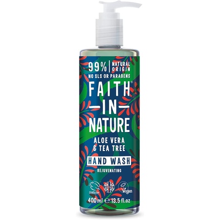 Faith In Nature Aloe Vera and Tea Tree Hand Wash Nourishing Vegan and Cruelty Free 400ml