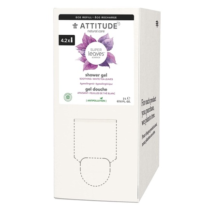 ATTITUDE Body Wash EWG Verified Plant and Mineral-based Ingredients Vegan and Cruelty-free White Tea Leaves 67.6 Fl Oz