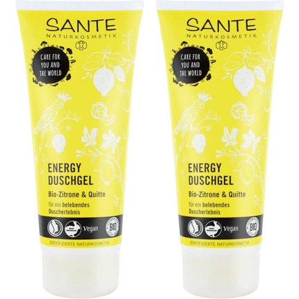 Sante Naturkosmetik Vegan Energy Shower Gel Citrus Fresh Fragrance Body & Mind 2x200ml