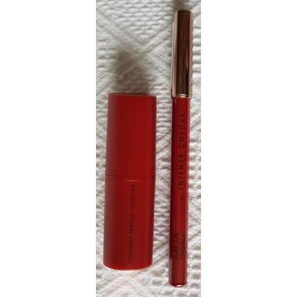 MUA Lipstick & Lipstick Duo Shade RAZZLEBERRY Berry Red Creamy Matte