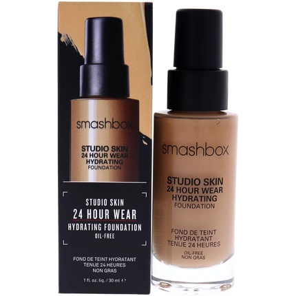 Smashbox Studio Skin 24 Hour Wear Hydrating Foundation 2.4 Light-Medium With Warm-Peach Undertone 1 oz Foundation 28.35g