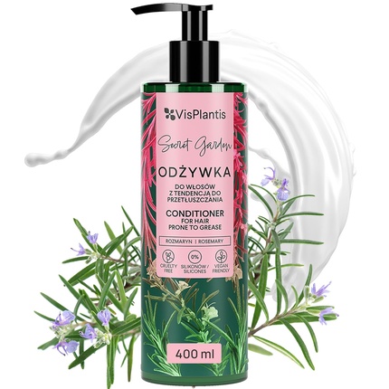 Vis Plantis Natural Conditioner with Rosemary Vegan Care Rinse for Oily & Greasy Hair 400ml