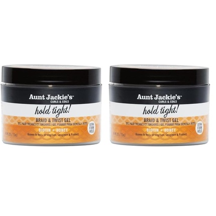 Aunt Jackie's Curls & Coils Biotin + Honey Hold Tight Braid & Twist Gel with Extra Firm Hold 7.5 oz