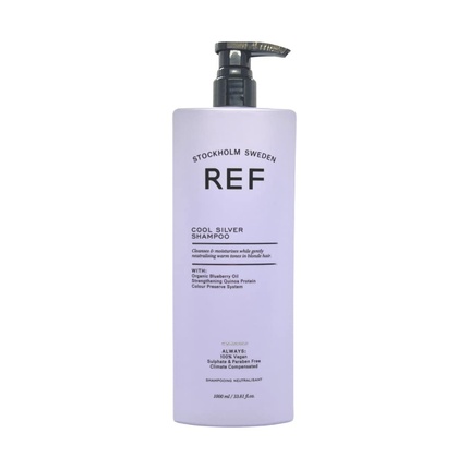 Ref Cool Silver Shampoo 1000ml with Botanical Extracts and Violet Pigments - Sulfate Free