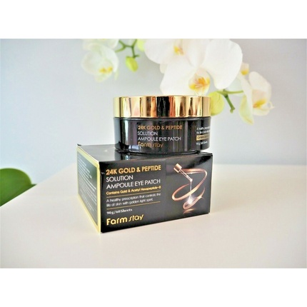 Farmstay 24K Gold Peptide Solution Ampoule Eye Patch Premium Care 90g 60 Pieces