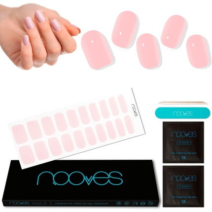 Nooves Nails Premium Pre-Cured Gel Nail Sheets Pale Pink - Semi Cured