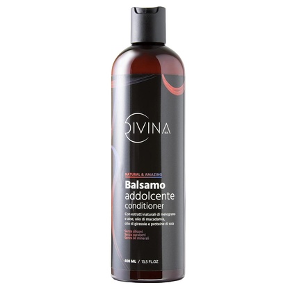 Softening Conditioner with Natural Extracts for Wavy, Curly, Super Curly, and Afro Hair Natural&Amazing by DIVINA BLK 400ml