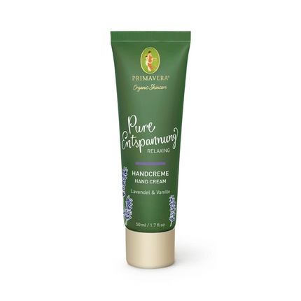 PRIMAVERA Pure Relaxation Hand Cream 50ml - Natural Cosmetics - Nourishing, Strengthening, Moisturizing with Lavender and Vanilla Scent - Vegan